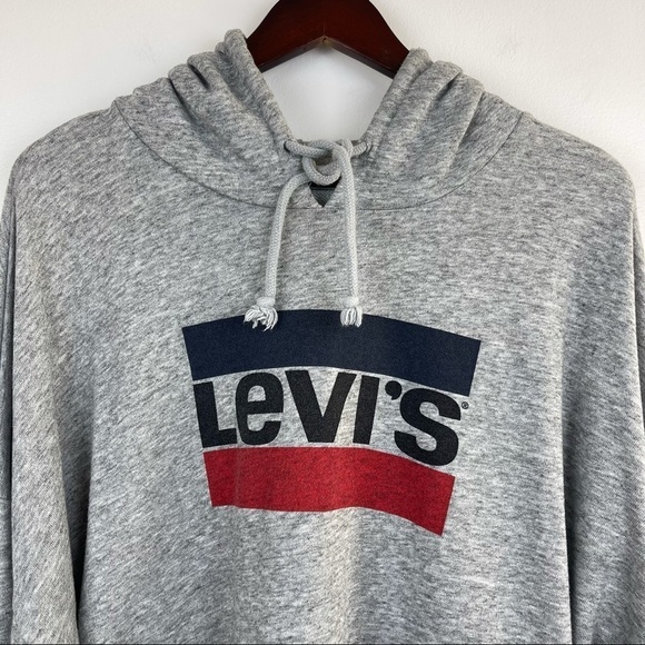 𝅺Levi’s Women’s Crop Boxy Fit LOGO Hoodie Sweatshirt Size XL - Picture 3 of 9